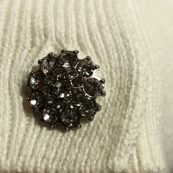 NEW cashmere cotton blend embellish button cream sweater cardigan large - Picture 6 of 12